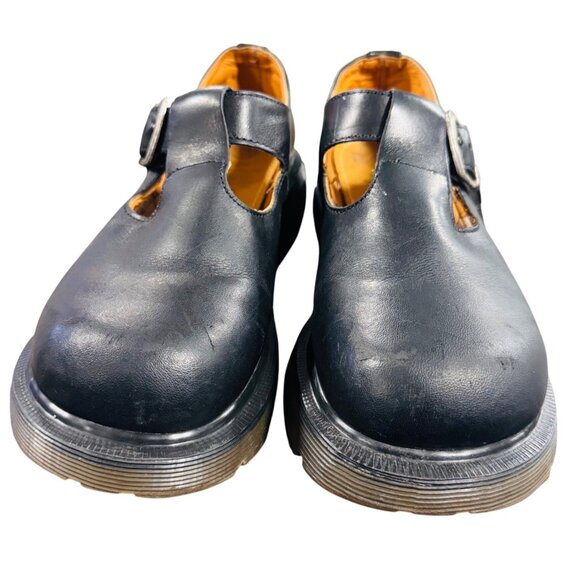 Dr Martens Mary Jane Size 4 T-strap Polley  platform double sole Black Leather - Picture 2 of 13